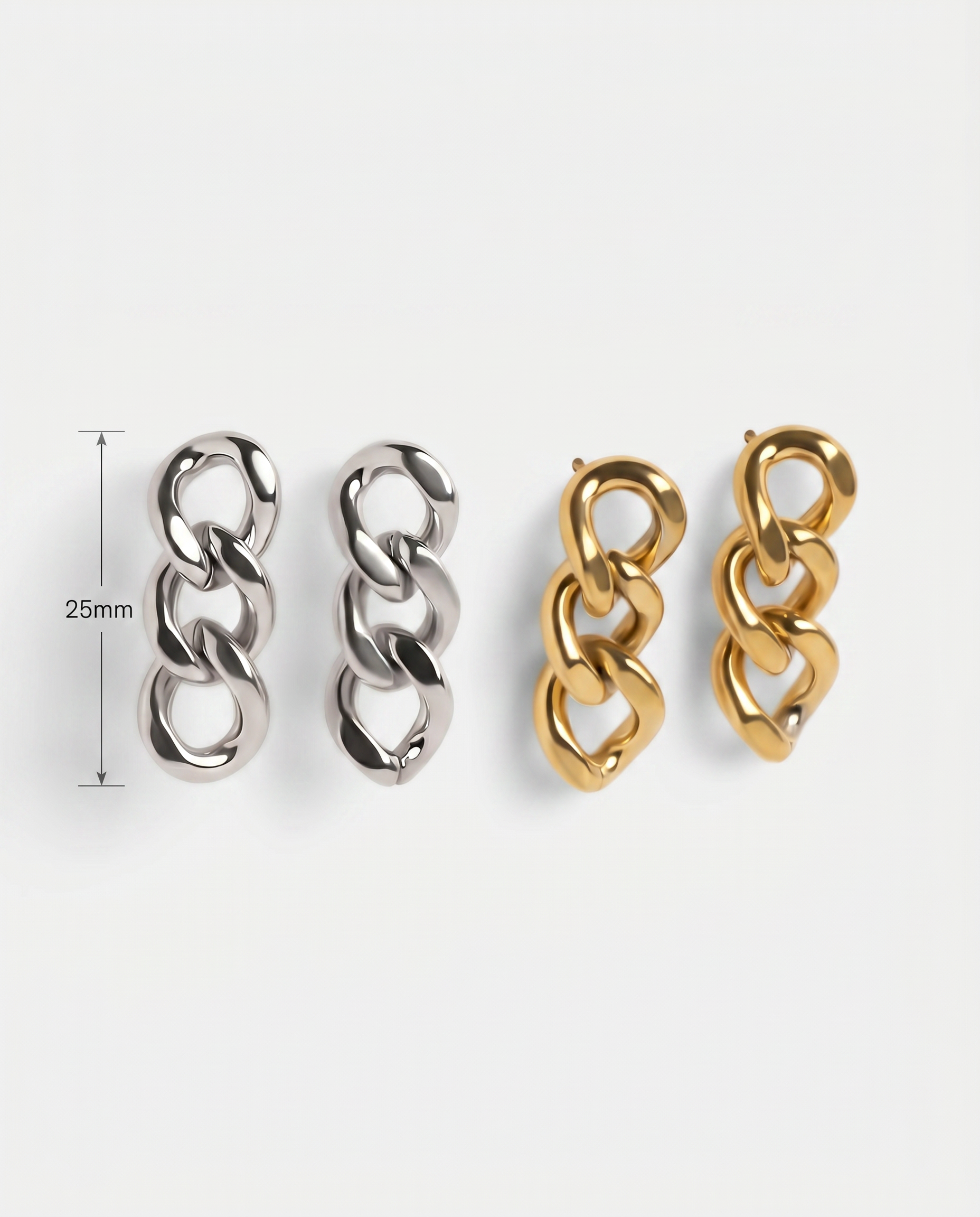 gold and Silver Alba earrings by Delani Jewelry featuring sleek, modern jewelry design with polished finish.