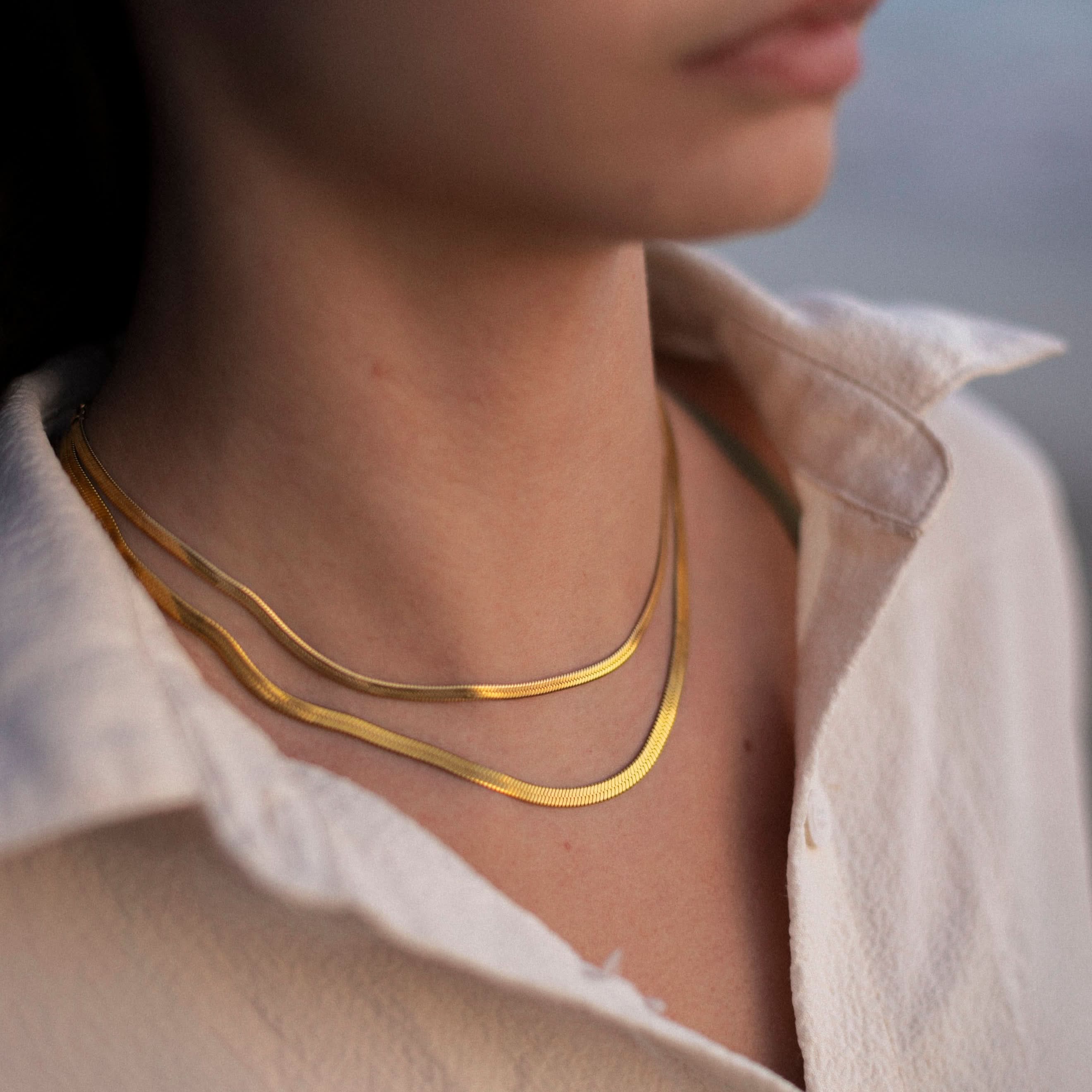 Delani Jewelry Reya Necklace featuring a delicate chain and elegant pendant, perfect for adding a touch of sophistication to any outfit.